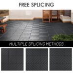 Patio Deck Tiles 12‘’x12'' Waterproof and Non-Slip Interlocking Deck Tiles Outdoor Flooring All Weather Use for Porch Poolside Balcony Backyard, Dark Grey 44 Pack - Image 4