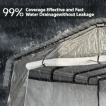 Teekyooly 13X20 FT Metal Carport, Outdoor Car Shelter with Galvanized Steel Roof with Sidewalls Enclosure Kit, Heavy Duty Outdoor Car Shelter for Cars, Boats, and Tractor Black - Image 4