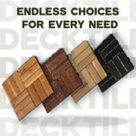 VICTORY RELAX Acacia Wood Flooring Interlocking Deck Tiles for Patio Decor 9 Pcs 12 Slats VR Brown - Waterproof Indoor & Outdoor Decor - Balcony Garden Decking Tile (12.2 * 12.2 * 0.7 inches) - Image 6