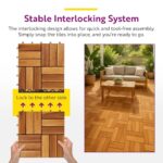 vidaXL Decking Tiles 10 Pieces – Easy to Assemble Interlocking Acacia Wood Outdoor Floor Panels for Patio, Balcony, Walkway, Backyard, Garden, Porch, Gazebo, DIY Deck Covering – Brown, 11.8"x11.8" - Image 5
