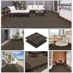 Topeakmart 27PCS 12 x 12in Patio Tiles Solid Wood Deck Interlocking Deck Tiles for Outdoor Flooring Water Resistant for Indoor & Outdoor Black - Image 3