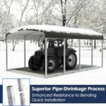 Xilingol Metal Carport, Heavy Duty Carport Canopy with Galvanized Steel Frame and Roof, Outdoor Storage Shed, Car Tent Garage Shelter for Pickup, Truck, Boat and Tractor, Grey (12x20 FT) - Image 3