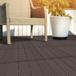 Interlocking Deck Tiles - 6-Pack 11.6-in Wood Plastic Composite All-Weather Outdoor Flooring Balcony Poolside or Patio by Pure Garden (Mocha Brown) - Image 5
