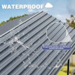 JY QAQA 12 x 20 ft Metal Carport, Heavy Duty Carport Canopy with Galvanized Steel Roof, Outdoor Car Tent Metal Garage Shelter for Car, SUV, Trucks and Boats - Image 4