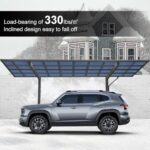 Outdoor Carport, 17.44FT*9FT*11FT Single Carport Aluminum Metal e and Polycarbonate Panels Car Port for Outdoor Driveway Car, Truck - Image 8