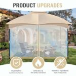 COWVIE Gazebo Replacement Netting Screen, 10' x 12' Universal Gazebo 4-Panel Mosquito Sidewalls with Double Zippers for Outdoor Patio (Only Netting) - Image 6