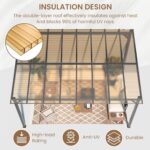 VONZOY 10' x 14' Gazebo, Hardtop Wall Mounted Lean to Gazebo Pergola for Patio, Large Aluminum Pergola Awnings for Decks, Patio, Backyard, Porch - Image 4