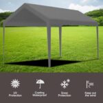 Carport Replacement Canopy, Replacement Top Cover for 10' x 20' Carport Frame, 180G PE Fabric Waterproof & UV Protected Tarp with Ball Bungees, Grey (Only Top Cover, Frame is not Included) - Image 3