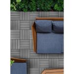 FloorPops 11.8-in by 11.8-in Straight Groove Light Grey Interlocking Deck Tiles, Pack of 9 Tiles, FPD6184 - Image 5