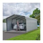 Arrow 3-Sided 12x29x7 Galvanized Steel Carport Kit - Eggshell (CPH122907ECL3) - Image 4