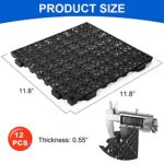 MYFAMIREA Modular Interlocking Cushion 12 Pack 11.8" x 11.8" Rubber Floor Tiles Non-Slip Splicing Drainage Mats for Deck, Pool, Outdoor Shower, Patio, Balcony, Indoor Bathroom, Kitchen, Yard (Black) - Image 2