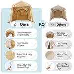 ADVANCE OUTDOOR 8X14 ft Steel Metal Peak Roof Portable Garage Shelter Storage Shed Carport for Motorcycle Bike or Garden Tools with 2 Roll up Doors & Vents, Beige - Image 6