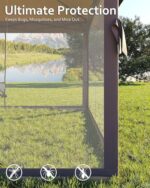 Garveelife Pop Up Gazebo 12x12, Canopy Tent with Mosquito Netting, One Push Setup for Backyard Patio Garden with 4 Sand Bags- Khaki - Image 6