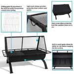 Sunnydaze 36-Inch Northland Steel Outdoor Fire Pit with Grill - Outdoor Fireplace with Cooking Grate, Spark Screen, Cover, and Poker - Image 2