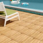 Goplus Interlocking Deck Tiles, 30 Pcs Acacia Wood Flooring Tiles, 12" x 12" Snap-in-Place Patio Tiles, Decking for Poolside, Porch, Balcony, Lawn, Garden, 29 Sq.ft Coverage - Image 8