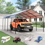 STHOUYN Car Ports 12x20 Heavy Duty Metal Carport Kit, UPF50+ UV Protection Galvanized Steel Car Port for RV/Vehicle Outdoor, 130mph Windproof & 50PSF Snow Load Shelter, Easy Assembly
