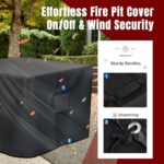 SHINESTAR Square Fire Pit Cover, Fits for 28-32 Inch Fire Pit Table, Waterproof and Windproof, 32 x 32 x 24 Inches, Black - Image 7