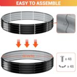 60IN Heavy Duty Fire Pit Ring for Outside - Large Wood Burning Fire Pits&Outdoor Fireplace,High Heat Resistant,12'' Raised,Galvanized Steel Bonfire Pit Portable for Camping,Backyard,Patio - Image 6