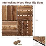 20 PCS Interlocking Deck Tiles, 12" X 12" Acacia Wood Tiles, Waterproof Wood Flooring Tiles for Indoor Balconies, Outdoor Patios, Yards, Poolside Floors, Natural Wood Color - Image 2