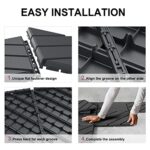 VANCASTLE Interlocking Floor Tiles, 12" x 12" Outdoor Flooring，All-Weather Waterproof Deck Tiles for Patio/Poolside/Garage/Gym, 1 Sq Ft Coverage per Tile, Easy to Install, Dark Grey/9 Pack - Image 7