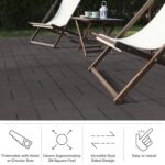 Deck Tiles 8-Pack - Dual-Sided Outdoor Flooring Tile - 14.2SQFT Rubber Pavers for Outside Patio, Garden Walkway, Balcony, or Shed by Pure Garden (Gray) - Image 4
