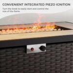 Grand patio Outdoor Propane Fire Pit Table with Cover/Lid for Patio, 43 inch 60,000 BTU,Wicker/Rectangle - Image 7