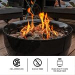 Outland Living Large Outdoor Propane Gas Fire Pit for Outside, 60,000 BTU/h, 24 inch with Lid - Modern Lake Country 800 Fire Bowl Firepit for Patio, Black - Image 9