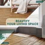 Idzo Interlocking Deck Tiles 9.6 SQFT - 10PCS Waterproof Acacia Wood Tiles, Flooring Tiles for Indoor and Outdoor - Decking Stripe Pattern, 11.81 x 11.81 x 0.91 Inches, Golden - Image 7