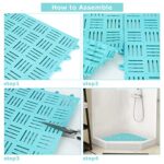 12Pack 12" x 12" Interlocking Rubber Floor Tiles PVC Drainage Mat Pool Mats for Floor, Modular Interlocking Cushion Mat Shower Mat Non Slip for Bath, Deck, Drain, Pool, Patio, Balcony, Kennel, Blue - Image 4