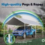 Quictent Heavy Duty 10x20 ft Carport Tent, Waterproof Outdoor Canopy Shelter for Events, Storage, Parking & Wedding - White - Image 5