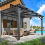 AirWire 10x10 FT Gazebo, Pergola Awnings for Patio with Hardtop Gazebos on Clearance, Patio Covers for Shade and Rain, Lean to Gazebo Sunroom Patio Canopy Outdoor Pergolas for Patios,Decks,Backyard