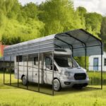 GREEN PARTY 14 x 25 ft Metal RV Carport Kits with Galvanized Steel Roof, Heavy Duty 2 Car Outdoor Car-Shed Canopy, Car Tent Metal Garage Shelter for RV, SUV, Truck, Tractors and Boats, Gray - Image 9