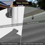 GOTRUTH 12x20 Canopy Replacement Cover, Carport Replacement Top Cover for 12' x 20' Frame, 800D Heavy Duty Waterproof & UV Protected Car Canopy with Ball Bungees (Frame is not Included) (Gray) - Image 4