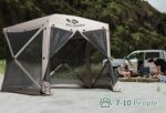 MCombo 10x10ft 5-Sided Pop-Up Gazebo Tent Only, Screened Outdoor Shelter with Netting, Quick Setup Patio Pavilion, No Wind Panels Included, 1024 (Tan, 10x10ft Pop-Up Gazebo Tent Only) - Image 2