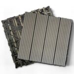 20 PCS Plastic Composite Deck Tiles, 12"x12" Composite Decking, All Weather, Patio Floor Decking Tiles for Pool Balcony Backyard Pathway Porch, Dark Grey