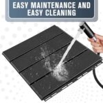 Plastic Interlocking Deck Tiles, 27 Pack Outdoor Flooring Waterproof, 12"x12" Patio Flooring for Pool Porch Poolside Balcony Backyard Porch, Dark Grey - Image 4