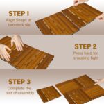 10-Pack 12"x12" Interlocking Acacia Wood Deck Tiles – 4 Slats Waterproof Outdoor Flooring for Patio, Balcony & Backyard - Image 5