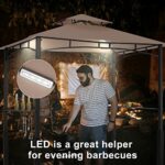 ABCCANOPY 8x5 Grill Gazebo - Outdoor BBQ Canopy Shelter with Led Light for Patio Backyard Grilling (Khaki) - Image 3