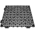 VEVOR Interlocking Tile 50PCS Black, Drainage Tiles 12" x 12" Splicing, Soft PVC Interlocking Drainage Floor Tiles, Non-Slip Drainage Holes for Restroom, Bathroom, Kitchen, Pool, Wet Areas - Image 9
