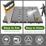 PrimeZone 216 PCS Plastic Interlocking Patio Deck Tiles - 12" x 12" Anti-Slip Waterproof Indoor Outdoor Flooring, Patio Floor Decking for Balcony, Backyard, Garden & Poolside, All Weather Use, Grey - Image 8