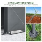 Carport 10x20ft Heavy Duty Canopy Storage Shed,Portable Garage Party Tent,Portable Garage with Removable Sidewalls & Doors All-Season Tarp for Car,Truck,Party SNC24# (N/BG) - Image 5