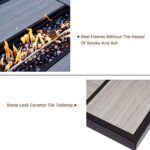 Grand patio Outdoor Propane Fire Pit Table with Cover/Lid for Patio, 43 inch 60,000 BTU,Wicker/Rectangle - Image 3