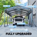 AirWire Carport Canopy 12’X20’ Heavy Duty Car Port Galvanized Steel Roof, Reinforced Stable Triangle Frame for Snowy Windy Metal Carports Enhanced Base Car Tent for Car,RV,Pickup,Boat,Truck,Tractor - Image 2
