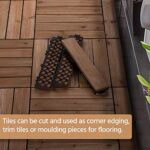 Yaheetech 27PCS Interlocking Patio Deck Tiles 12 x 12in Wood Floor Tiles Outdoor Flooring for Patio Garden Deck Poolside Brown - Image 9