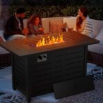 Xbeauty Fire Pit Propane Gas FirePit Table 43" Outdoor Fire Pit Rectangular Tabletop with Lid, Rain Cover, for Outside Garden Backyard Deck Patio - Image 5