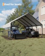 Garveelife 20'x20'x13' Metal Carport for 2 Cars, Heavy Duty Car Ports for Heavy Snow, Reinforced Frame, Tall Metal Car Ports for Bass Boats, Full-Sized Pickup Trucks, and Tractors, N.W. 800 Lbs - Image 8