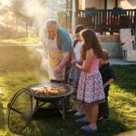 Fire Beauty Fire Pit for Outside Wood Burning,BBQ Grill Steel Fire Bowl with Cooking Grate,Spark Screen Cover,Log Grate,Poker for Camping Beach Bonfire Picnic Backyard Garden - Image 5