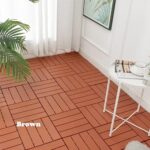 Frepers Interlocking Patio Deck Tiles, Waterproof and Non-Slip, Easy to Clean and Maintain. Ideal Use for Garden/Walkway/Balcony/Yard/Porch Decor, Home Décor, Plastic Material.(Brown 9pcs) - Image 3