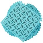 12Pack 12" x 12" Interlocking Rubber Floor Tiles PVC Drainage Mat Pool Mats for Floor, Modular Interlocking Cushion Mat Shower Mat Non Slip for Bath, Deck, Drain, Pool, Patio, Balcony, Kennel, Blue