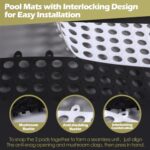 Tinideya 50 Pcs Drainage Interlocking Floor Tiles, 12'' x 12'' Soft TPE Non Slip Shower Floor Tiles for Pool Bathroom Shower Balcony Patio Locker Room Basement Stairs(Black and White) - Image 4